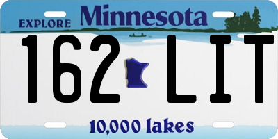 MN license plate 162LIT