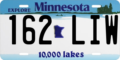 MN license plate 162LIW