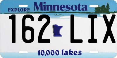 MN license plate 162LIX