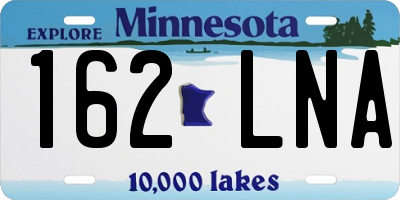 MN license plate 162LNA