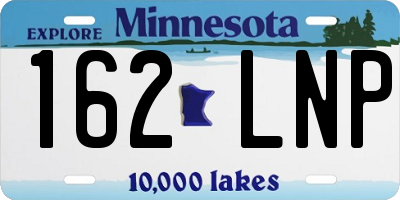 MN license plate 162LNP