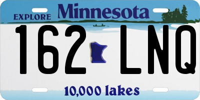 MN license plate 162LNQ