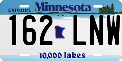 MN license plate 162LNW