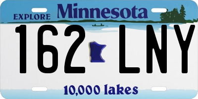 MN license plate 162LNY