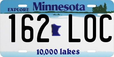 MN license plate 162LOC