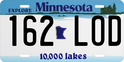 MN license plate 162LOD