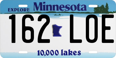 MN license plate 162LOE