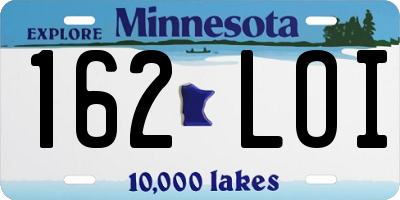 MN license plate 162LOI