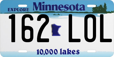 MN license plate 162LOL