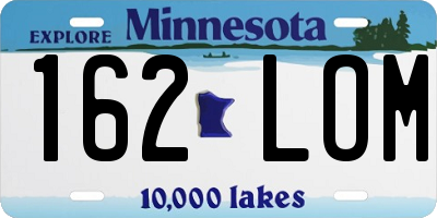 MN license plate 162LOM