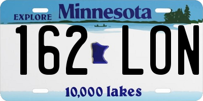 MN license plate 162LON
