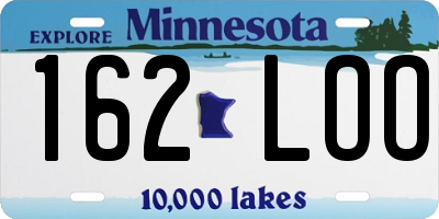 MN license plate 162LOO