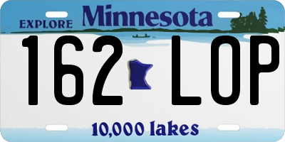 MN license plate 162LOP
