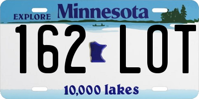 MN license plate 162LOT