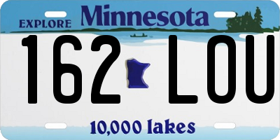 MN license plate 162LOU