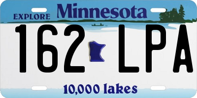 MN license plate 162LPA