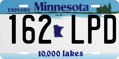 MN license plate 162LPD