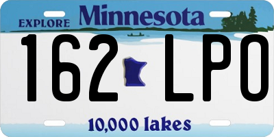 MN license plate 162LPO