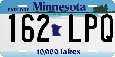 MN license plate 162LPQ