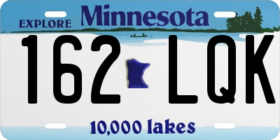 MN license plate 162LQK