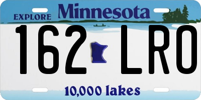 MN license plate 162LRO