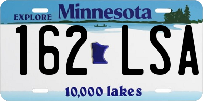 MN license plate 162LSA