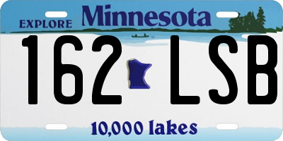 MN license plate 162LSB