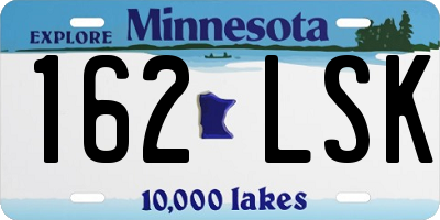 MN license plate 162LSK