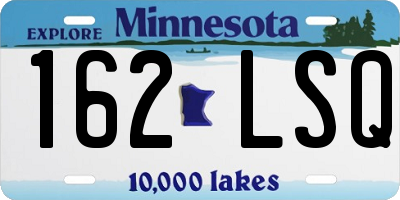 MN license plate 162LSQ
