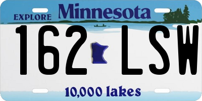 MN license plate 162LSW