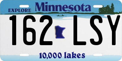 MN license plate 162LSY