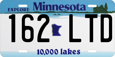 MN license plate 162LTD