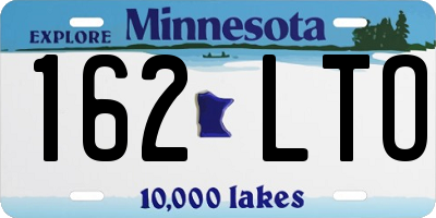 MN license plate 162LTO