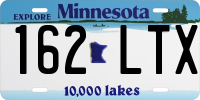 MN license plate 162LTX
