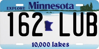 MN license plate 162LUB