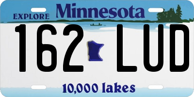 MN license plate 162LUD
