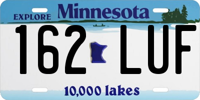 MN license plate 162LUF