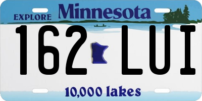 MN license plate 162LUI