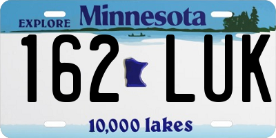 MN license plate 162LUK