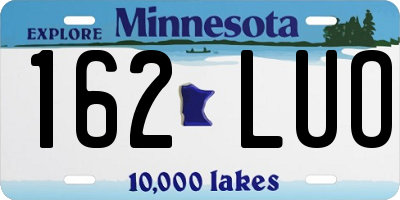 MN license plate 162LUO