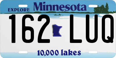 MN license plate 162LUQ
