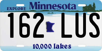 MN license plate 162LUS