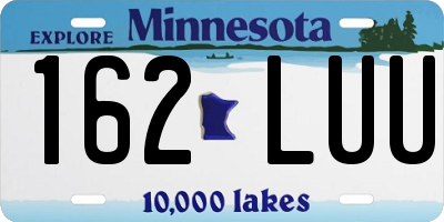 MN license plate 162LUU