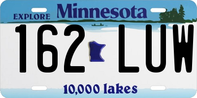 MN license plate 162LUW