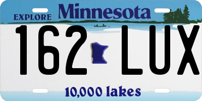 MN license plate 162LUX