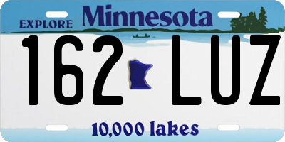 MN license plate 162LUZ