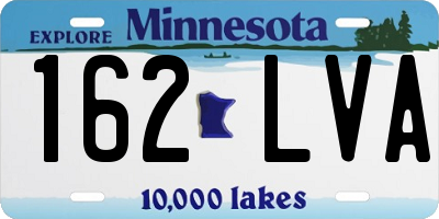 MN license plate 162LVA