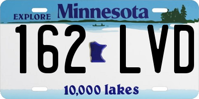 MN license plate 162LVD