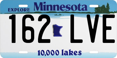 MN license plate 162LVE