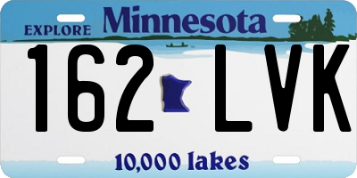 MN license plate 162LVK